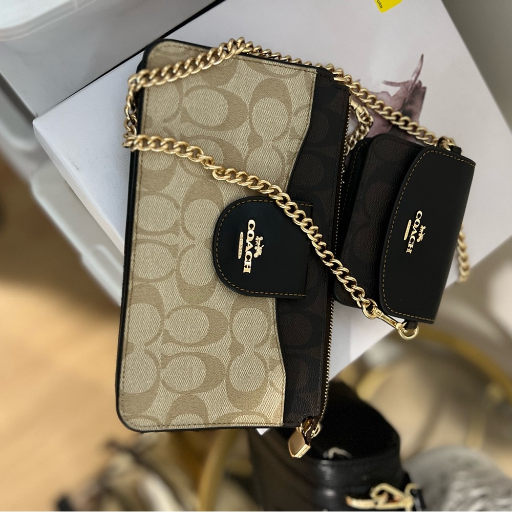 Coach Tan and Black Women's Bag
